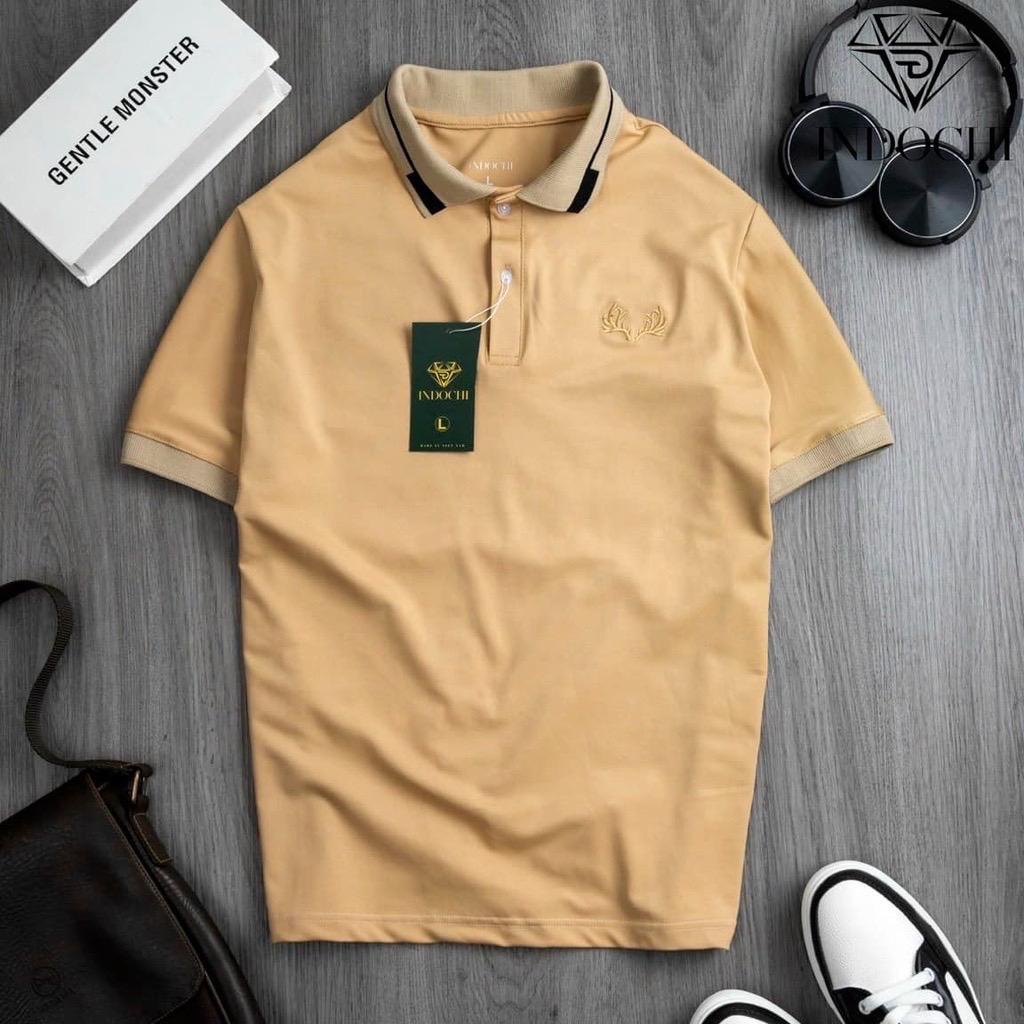 Áo Polo Nam họa tiết Sừng Hươu Cao Cấp Vải Cotton Cá Sấu Dày Dặn Thoáng Mát - PL05