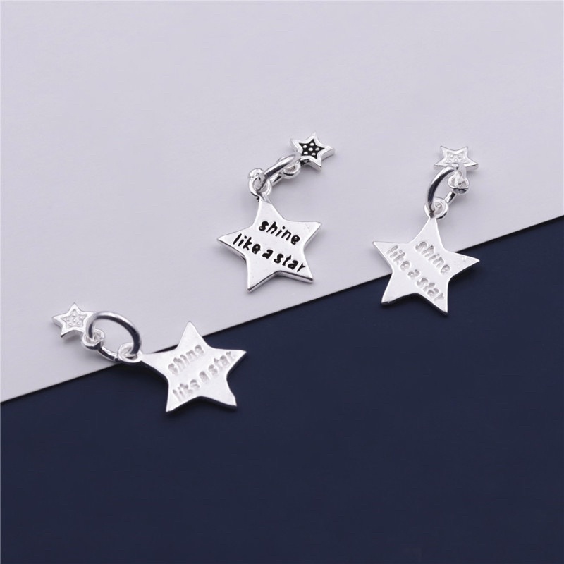 [S925] Charm bạc treo đôi hình ngôi sao - MH873