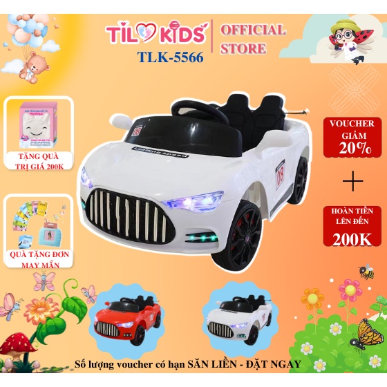Xe ô tô điện cho bé TILO KIDS TLK-5566 có điều khiển từ xa, kết nối bluetooth