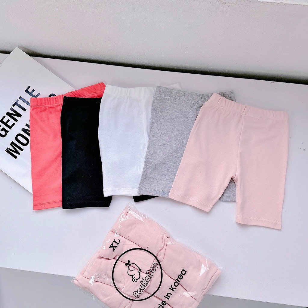 Quần legging đùi chất vải bo ríp cotton xuất dư cho bé gái siêu mềm dễ phối đồ 10-30kg