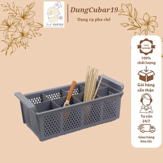 Khay rack đựng dao muỗng nĩa 8 ngăn - khay nhựa đựng dao muỗng nĩa - dụng cụ pha chế