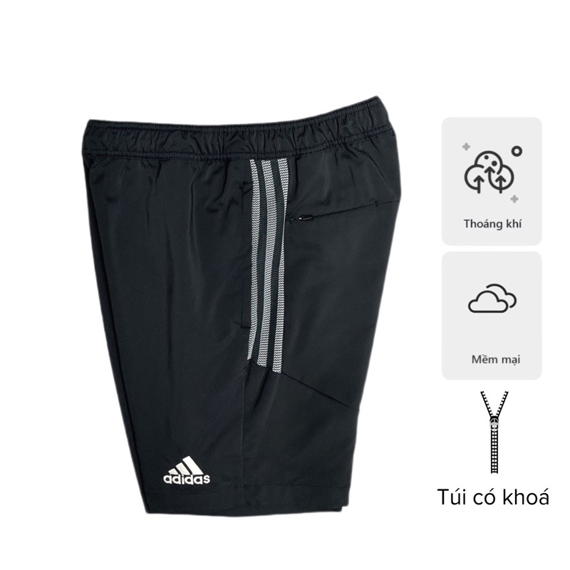 Quần Đùi Nam Adidas Túi Hộp Phá Cách. Hàng Xuất Dư Xịn,Quần Thể Thao Túi Có Khoá, Co Dãn Thấm Hút Mồ Hôi Tuyệt Đối