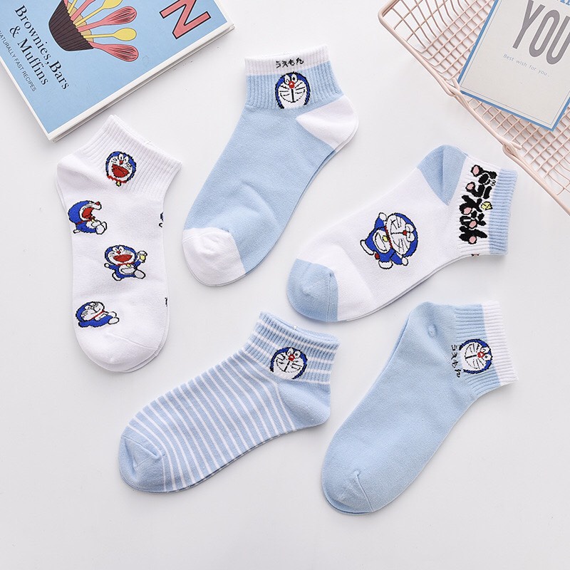 Set 5 đôi tất hình doremon