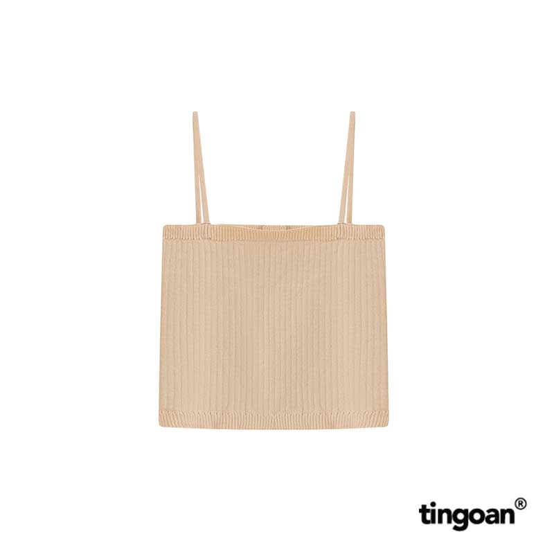 TINGOAN® - Áo set len xù mỏng ngắn tay dáng lửng tặng kèm áo 2 dây nude SORA TOP/ND