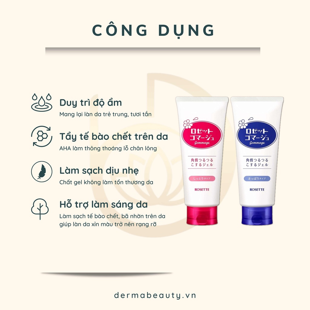 Gel tẩy tế bào chết Rosette Peeling Gel Nhật Bản 120g