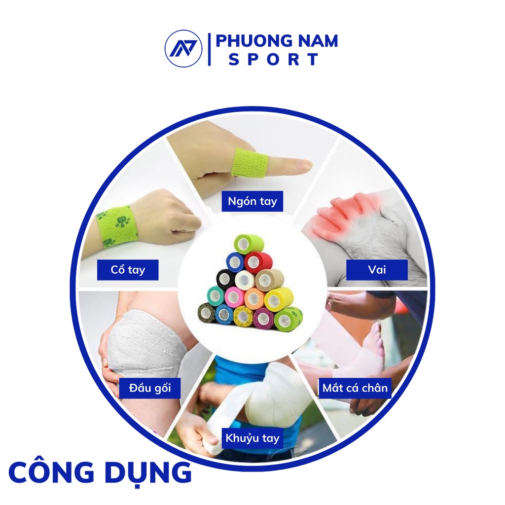 Băng keo thể thao quấn cổ chân đá bóng, băng xốp bảo vệ cổ chân băng dán cơ thể thao đa năng quấn cổ tay ngón tay