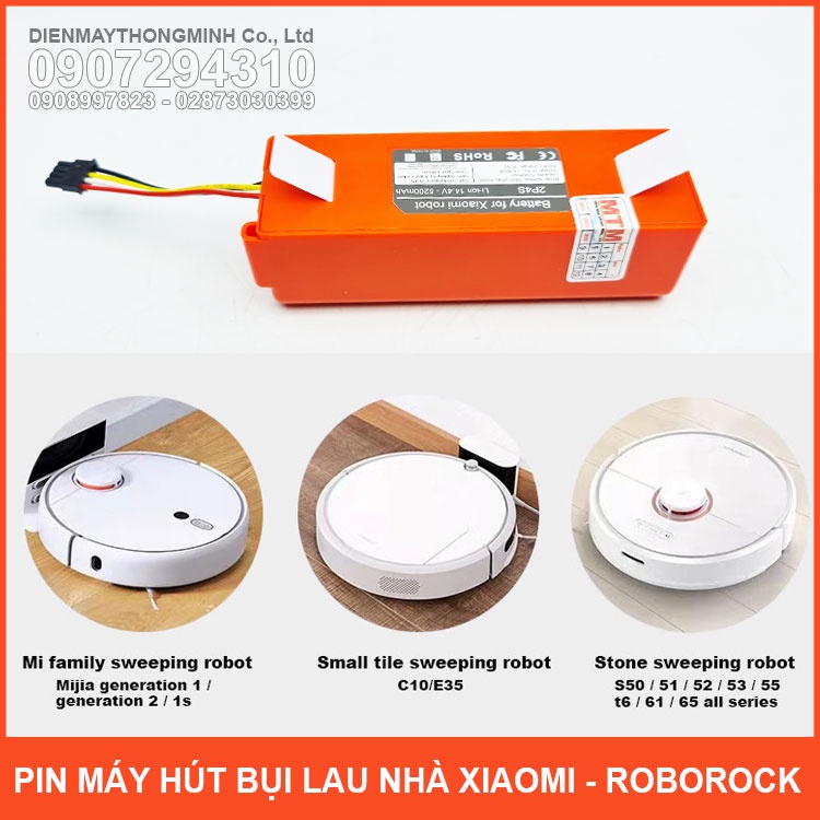 Pin robot hút bụi Xiaomi Roborock S5, S6, S7 Seri - 14.4V 5200mAh