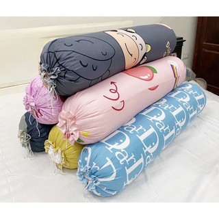 Thanh lý gấp vỏ gối ôm cotton poly có dậy buộc 2 đầu 35x100cm nhiều mẫu lựa chọn