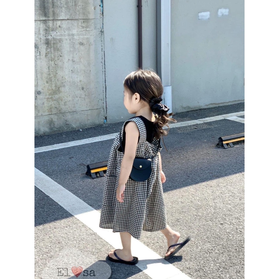 Set váy yếm mùa hè cho bé gái phong cách ulzzang Hàn Quốc nhẹ nhàng xinh xắn