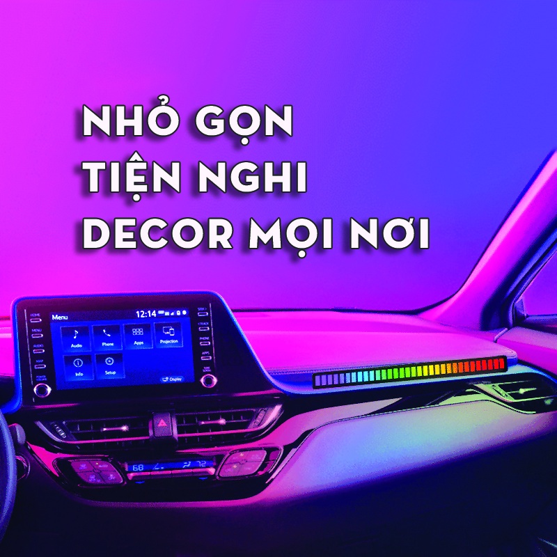 Thanh LED RGB nháy theo nhạc tiktok RGB 32 đèn HOẢ TỐC 1H