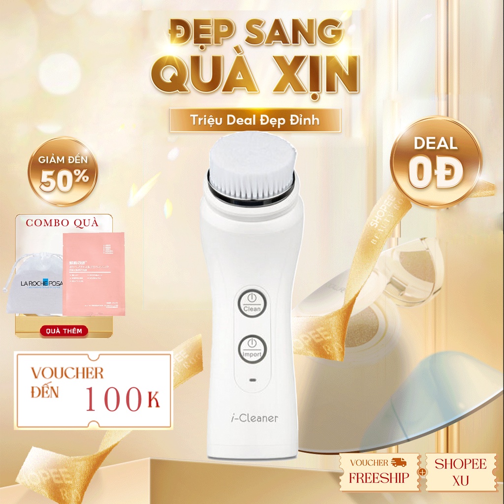 Máy rửa massage mặt kháng khuẩn công nghệ siêu âm Nanotime Beauty Nhật Bản F62 và. F62Y HTBeauty