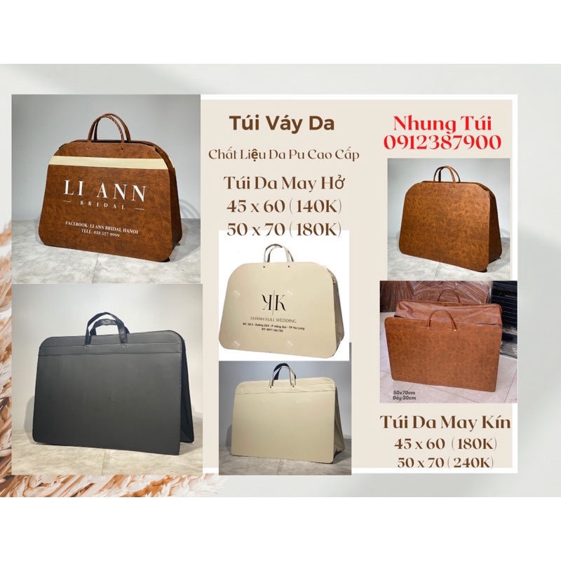 Túi Đựng váy Cưới Da H Miệng Tròn