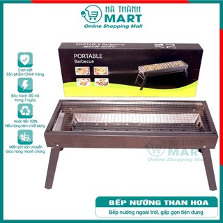 Bếp nướng than hoa than củi chất liệu thép không gỉ lò nướng than thịt xiên chân cánh gà xúc xích dã ngoại ngoài trời