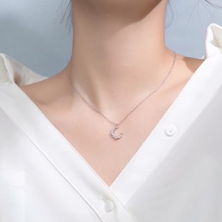 Dây chuyền trăng khuyết đá pha lê lấp lánh