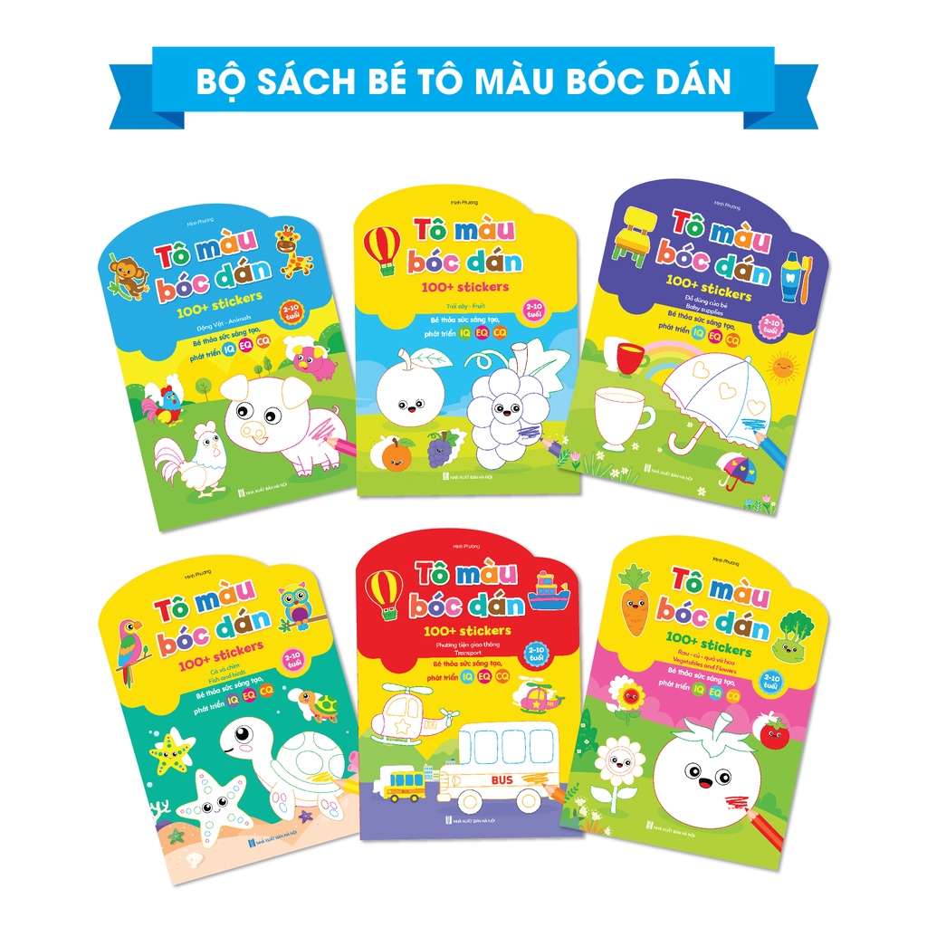 Sách - Bộ Tô Màu Bóc Dán - Bé Vừa Tô Vừa Dán Sticker (Song Ngữ Anh – Việt)