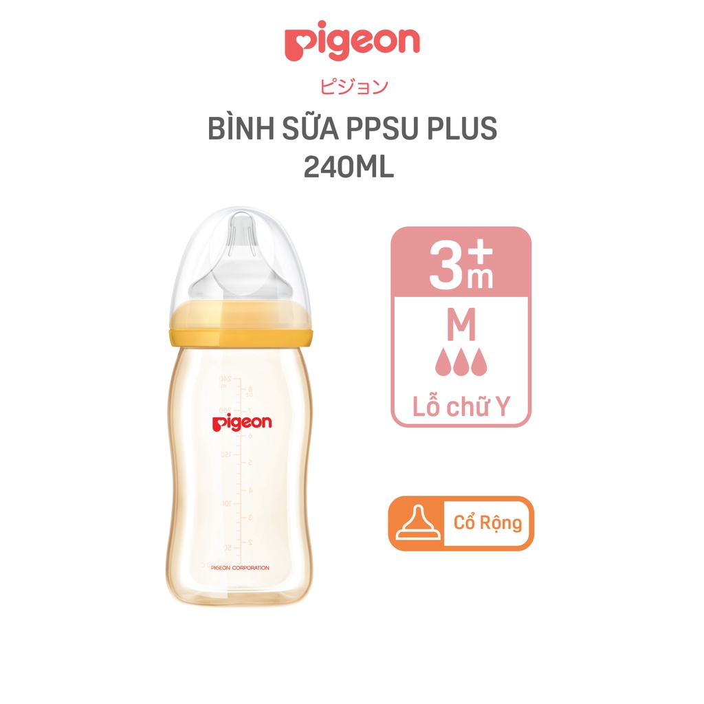 Bình sữa PPSU Plus Pigeon 160ml/ 240ml