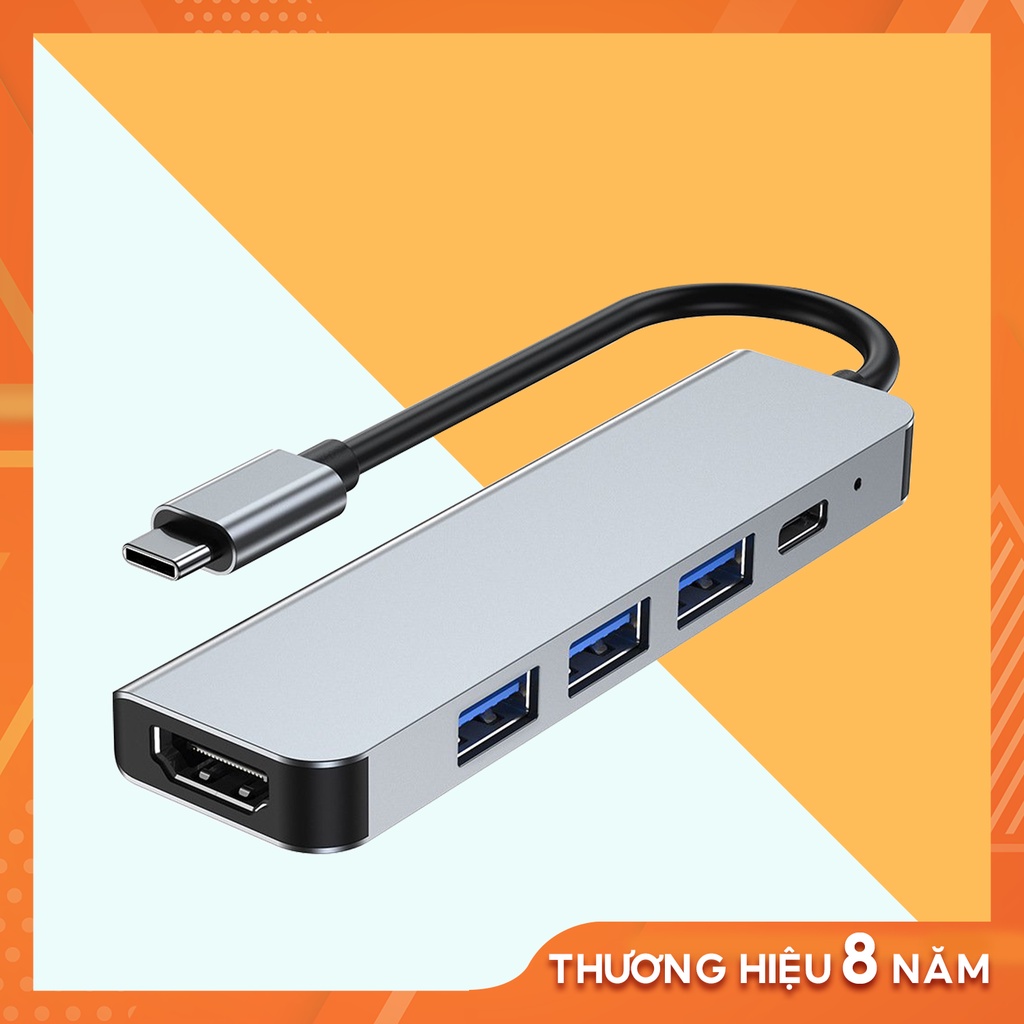 Bộ Chuyển Đổi Hub 5 cổng 1C - 3USB - 1HDMI sạc nhanh