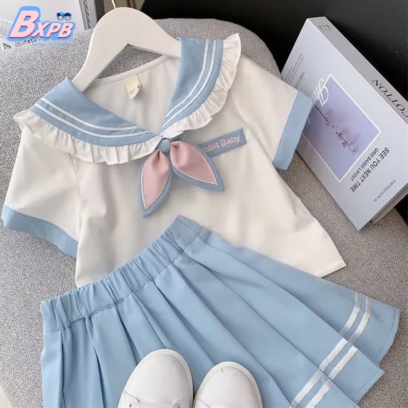 Set Áo Váy Ngắn Phong Cách Hàn Quốc Thời Trang Mùa Hè Cho Bé Gái 110-170