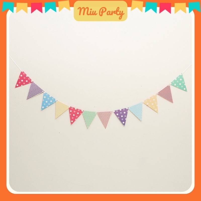 Dây cờ tam giác trang trí sinh nhật, party, khai trương, kỉ yếu, decor - Miubabyclothing