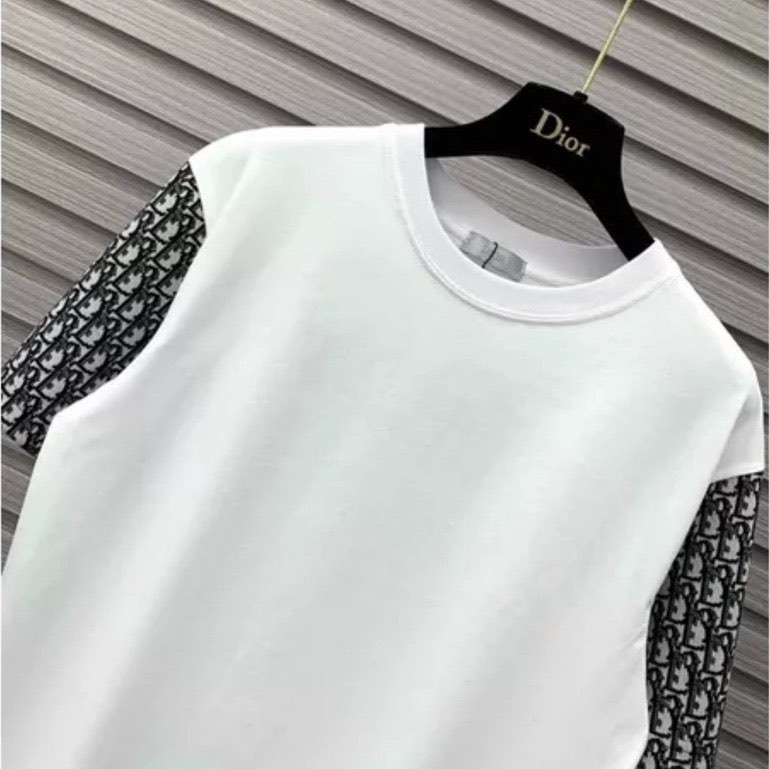 Áo Thun Phối Vai Đì Ô Form Rộng💕Áo Phông Dành Cho Nam Nữ Chất Cotton Dày Dặn Hàng Chuẩn Unisex