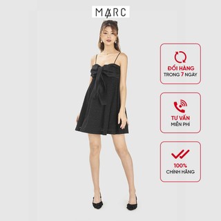 Đầm nữ MARC FASHION 2 dây babydoll phối vải nhấn nơ FATH040321