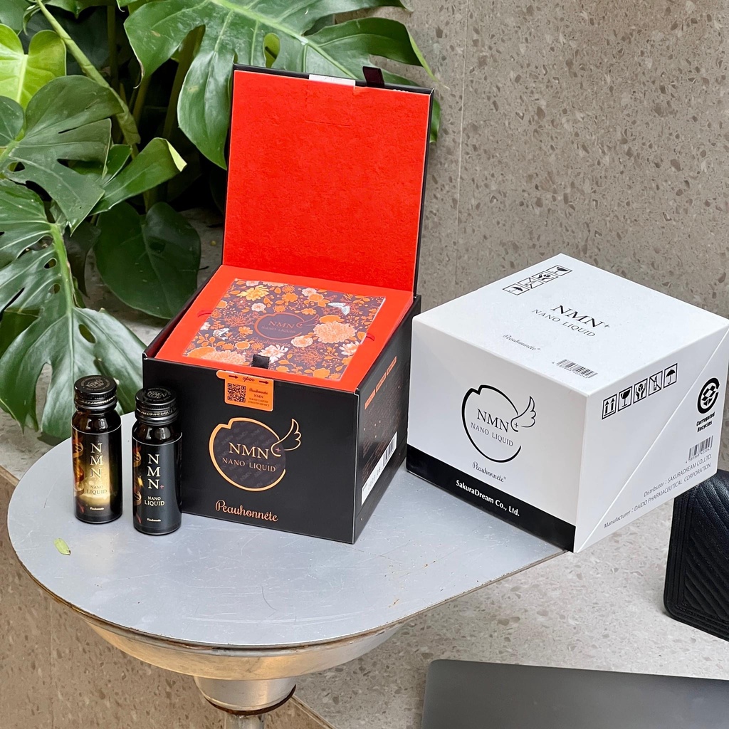 Nước Uống Collagen Trẻ Hóa Da Peauhonnete NMN Nano Liquid 12000 Nhật Bản - Mẫu Mới 12 Lọ