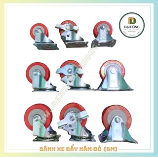 BÁNH XE ĐẨY COMBO 100 XÁM ĐỎ ( 4 CÁI )