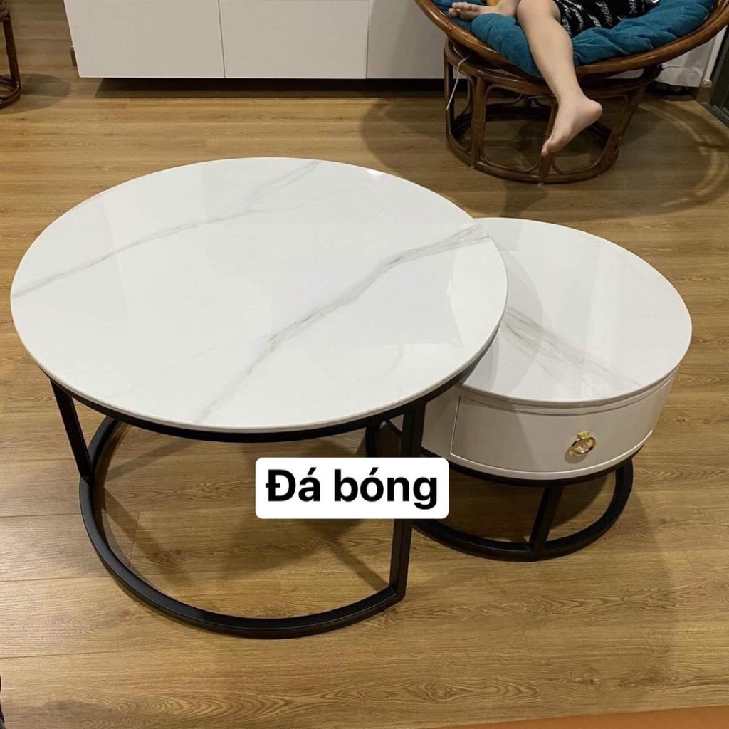Đơn tỉnh ib shop - Bàn trà tròn Sofa phòng khách mặt đá hiện đại. Bàn đôi NC House thông minh có ngăn chứa đồ cao cấp | BigBuy360 - bigbuy360.vn