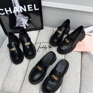 giày miumiu, giày moca tag miu, đai miu tag chữ ngang mũi tròn, giày loafer