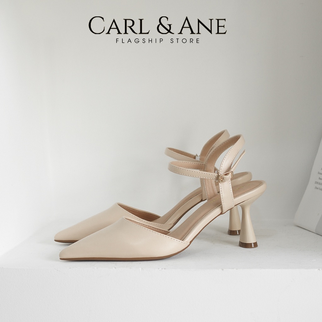 Carl & Ane - Giày cao gót nữ mũi nhọn phong cách thanh lịch cao 7cm màu đen - CL039