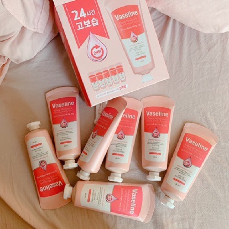Kem Dưỡng Da Tay & Móng Cấp Ẩm Da VASELINE 24H Deep Moisture Hand & Nail Cream 60ml Hàng Nội Địa Hàn Quốc