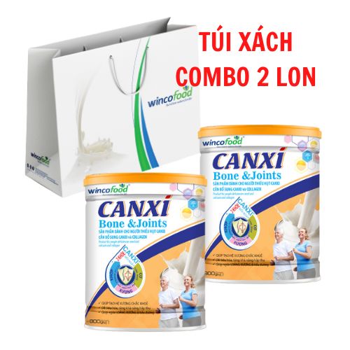 Combo 2 Lon Wincofood Canxi Bone & Joints (800g/lon) kèm túi xách