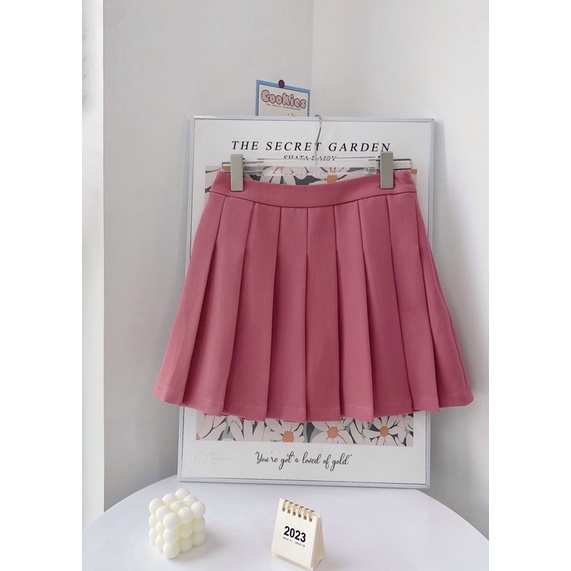 Chân váy tennis form ngắn xếp ly lưng cao màu đen, nâu Wee Skirt - Sibling House