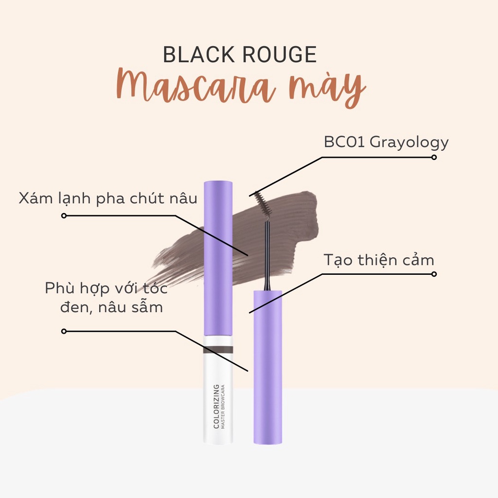 Mascara Mày Bên Màu Siêu Xinh Black Rouge Colorrizing Master Browcara