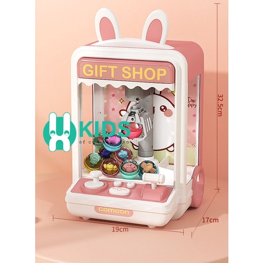 Đồ chơi máy gắp gấu bông cỡ lớn phiên bản mới có đèn LED nhạc vui nhộn, đếm thời gian kèm sẵn 10 thú bông 10 bóng cho bé