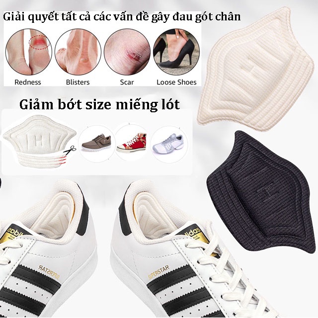 Set 2 miếng dán giày giúp giảm size, êm chân chống đau chân, giảm size cho giày cao gót, giày búp bê, thể thao nam - nữ