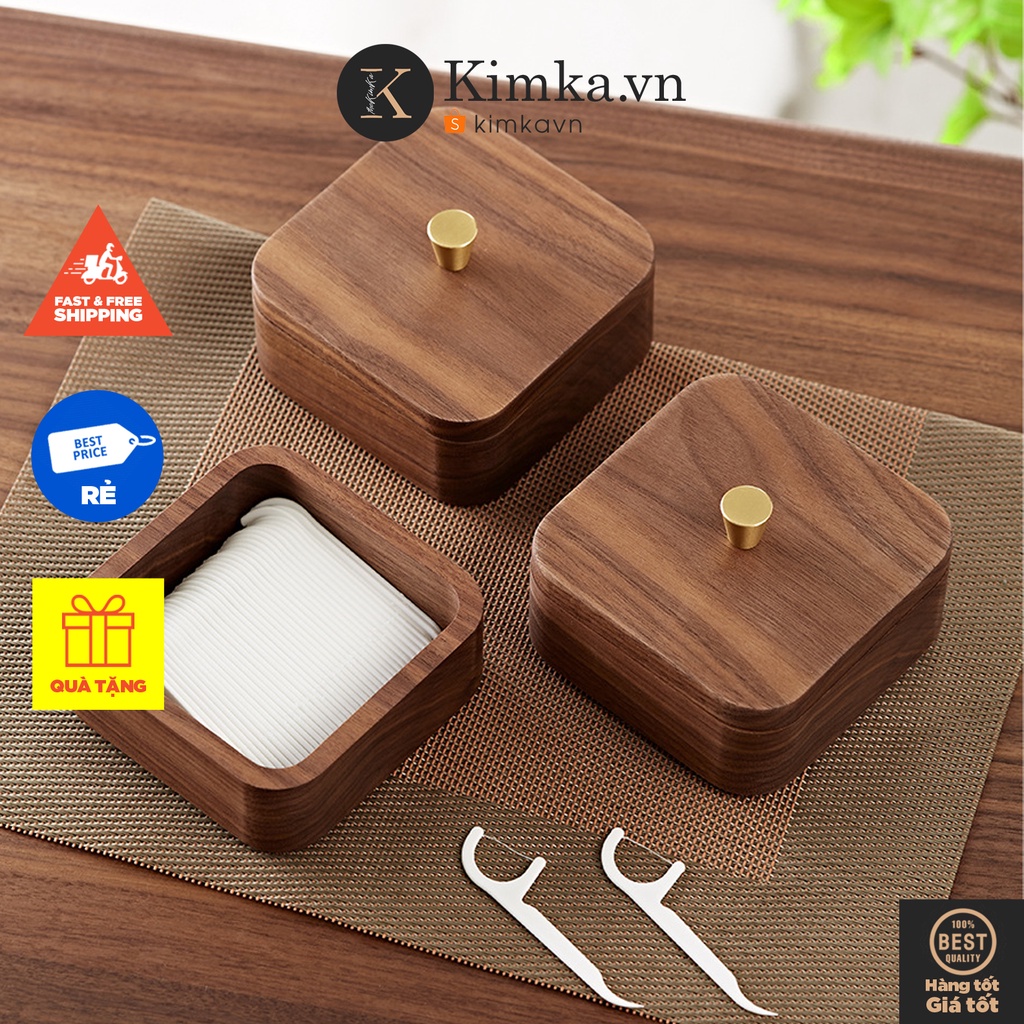 (244) Hộp Đựng Tăm Bông, Đồ Vệ Sinh Cá Nhân Bằng Gỗ