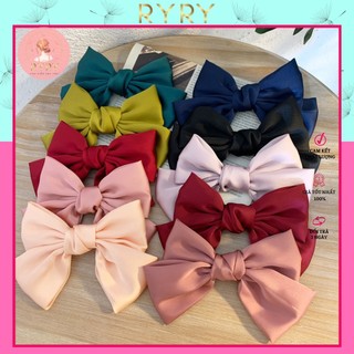 Kẹp Tóc Đính Nơ Chất Lụa Satin Mềm Nhiều Màu HOT TREND
