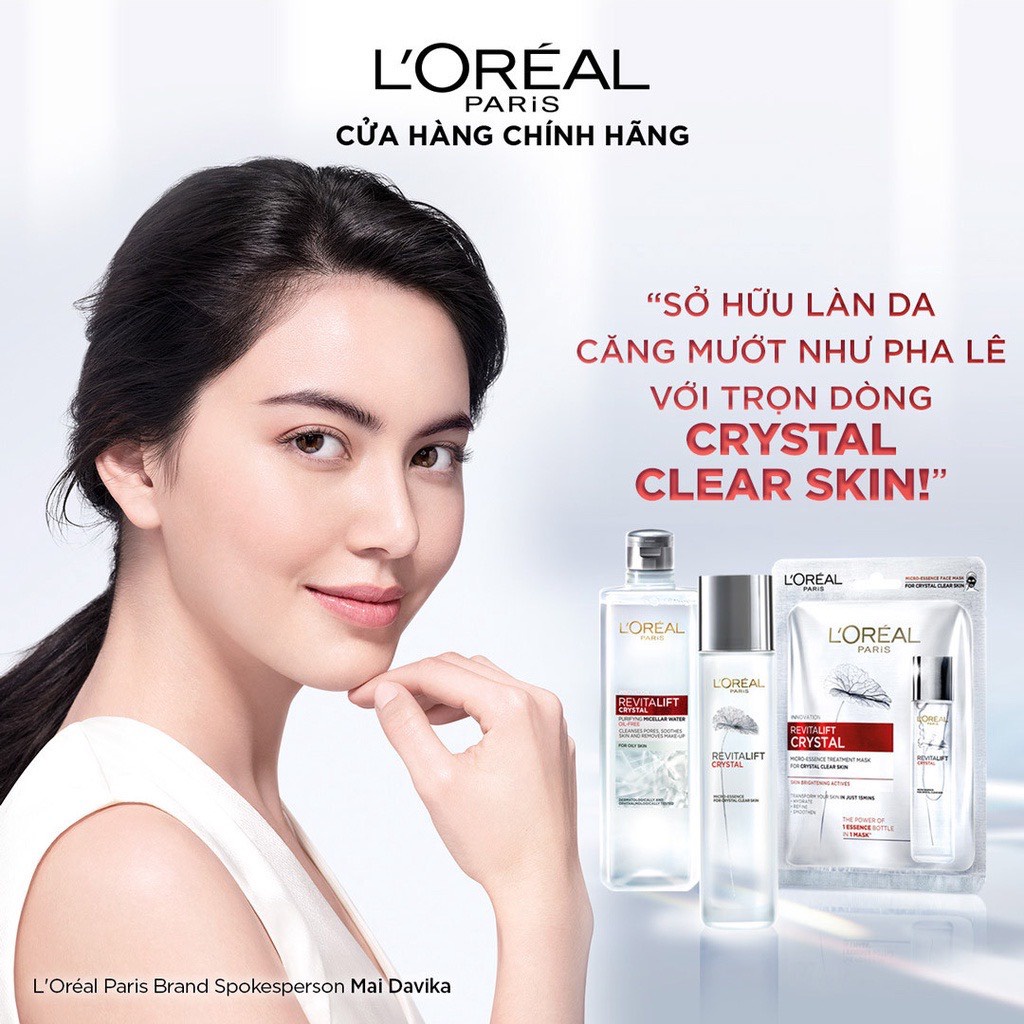 [L'OREAL PARIS] Nước Tẩy Trang Làm Sạch Chuyên Sâu Cho Da Dầu Revitalift Crystal Purifying Micellar Water 400/95/30ml