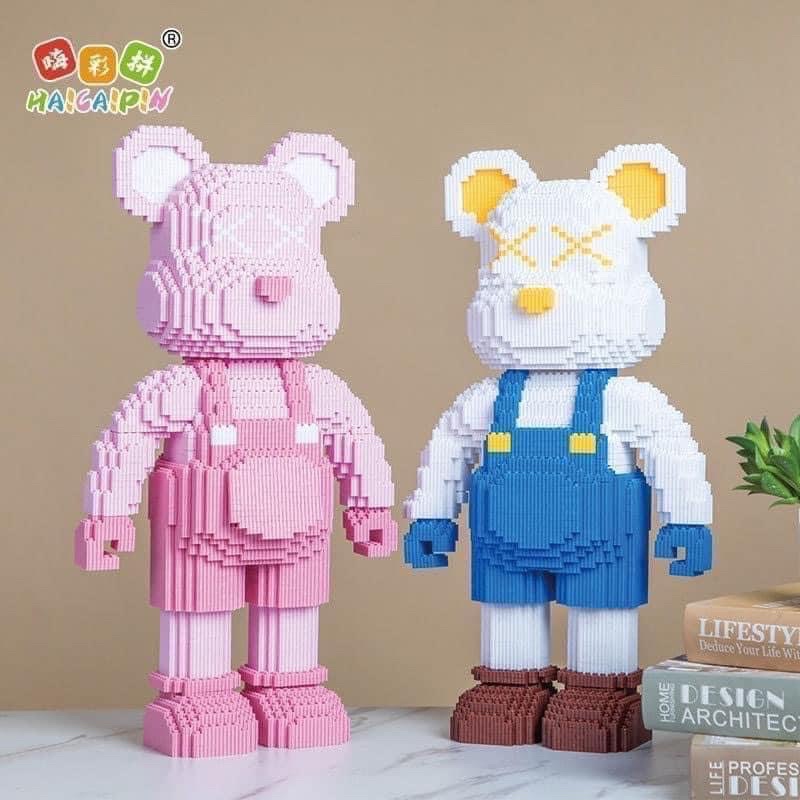 Đồ Chơi Lắp Ráp Mô Hình Gấu Bear Brick Cỡ Lớn 35cm, 55cm, Bear Brick Jinx,Ô chữ,Bê Khay