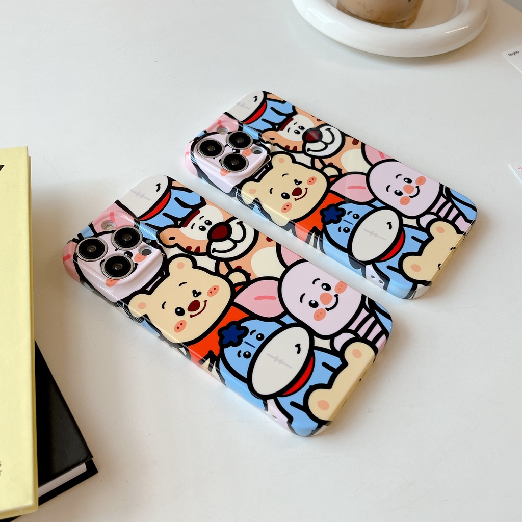 Ốp Điện Thoại Cứng Chống Sốc In Hình Gia Đình Winnie Đáng Yêu Cho iPhone 14 / 13 / 12 / 11 / X / 8 / 7P