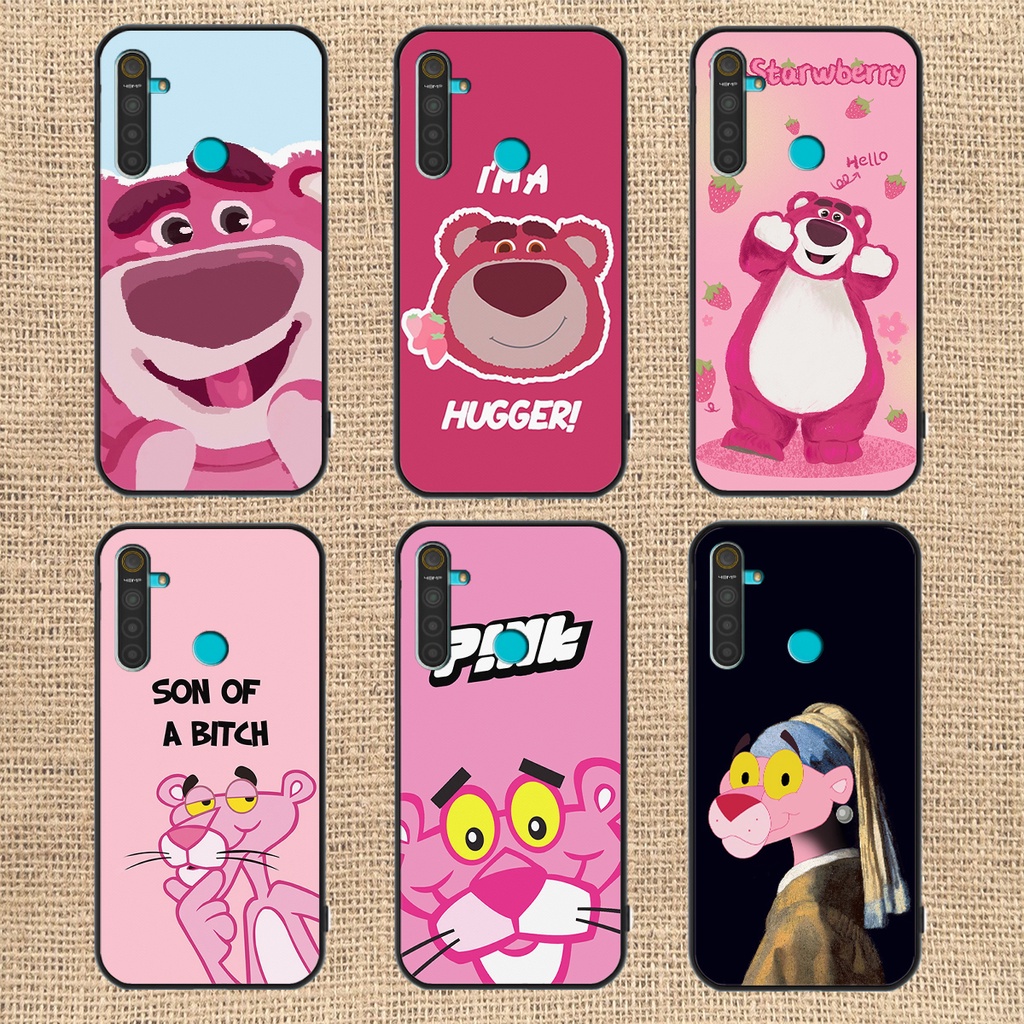 Ốp lưng Realme 5 / 5 Pro / C3 in hình gấu dâu losto, báo hồng pink panther cute hottrend