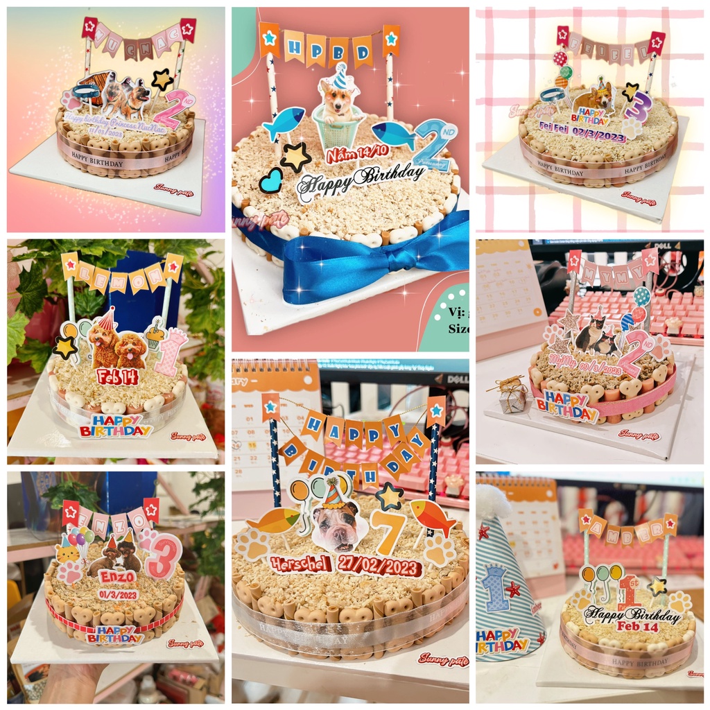 Bánh sinh nhật pate tươi phủ topping ức gà / cá ngừ dành cho thú cưng - Bánh pate tươi Sunny