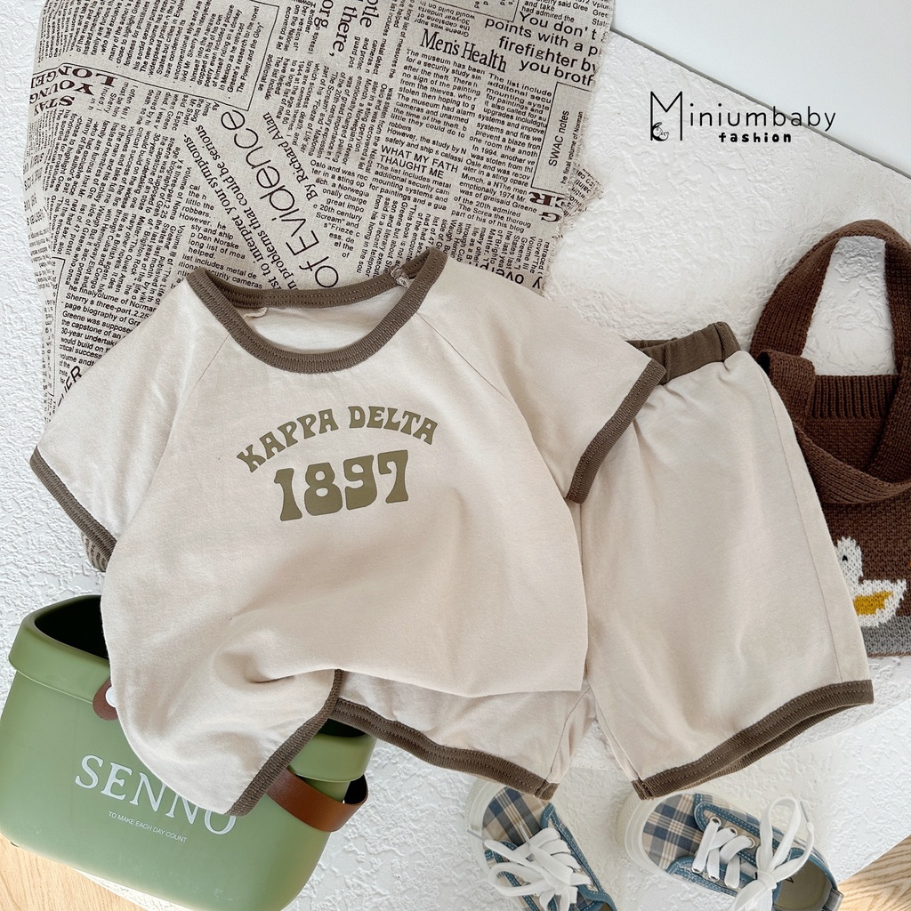 Bộ quần áo cộc tay mùa hè cho bé trai từ 1-6 tuổi thoáng mát,dễ chịu, miniumbabyfashion SB1437