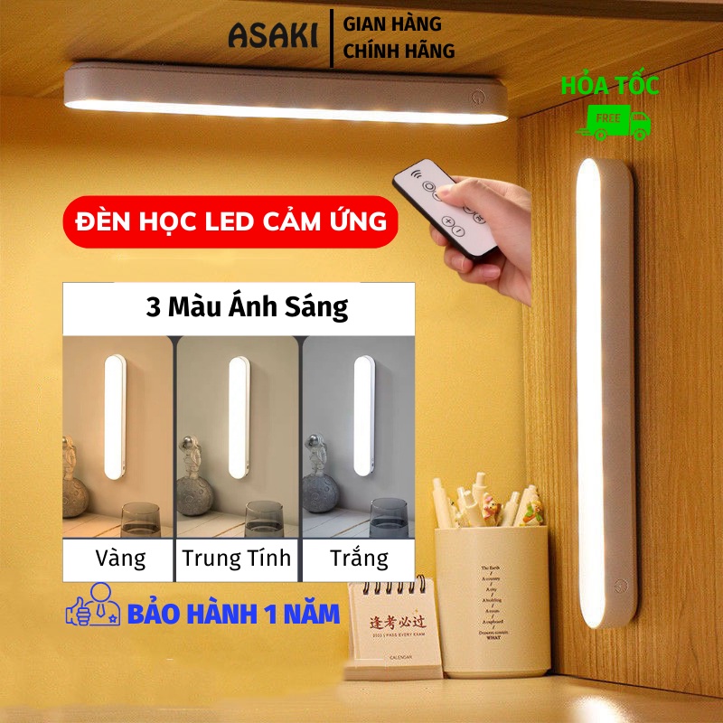 Đèn Led Để Bàn Asaki Đèn Bàn Học Bảo Vệ Mắt Tích Điện 3 Chế Độ Sáng Nhỏ Gọn Tiện Lợi