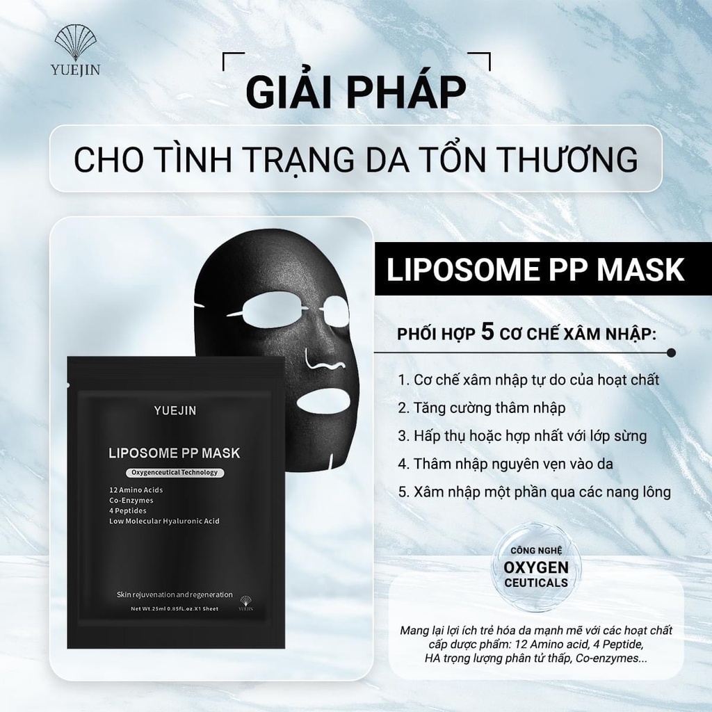 Yuejin Mặt nạ Phục hồi Liposome PP Mask - Cấp ẩm và tái sinh đa tầng làn da 25ml | BigBuy360 - bigbuy360.vn