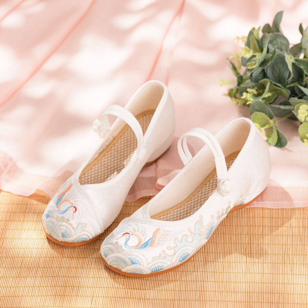 Giày Hán Phục Vải Satin Phong Cách Retro Trung Hoa Mùa Hè 202 EBAY Dành Cho Bạn Nữ Mặc Với Sườn Xám