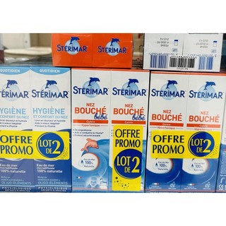 Xịt Mũi Cá Heo Vàng Và Cam Sterimar Pháp 100ml - Giúp làm sạch, hết nghẹt mũi cho bé