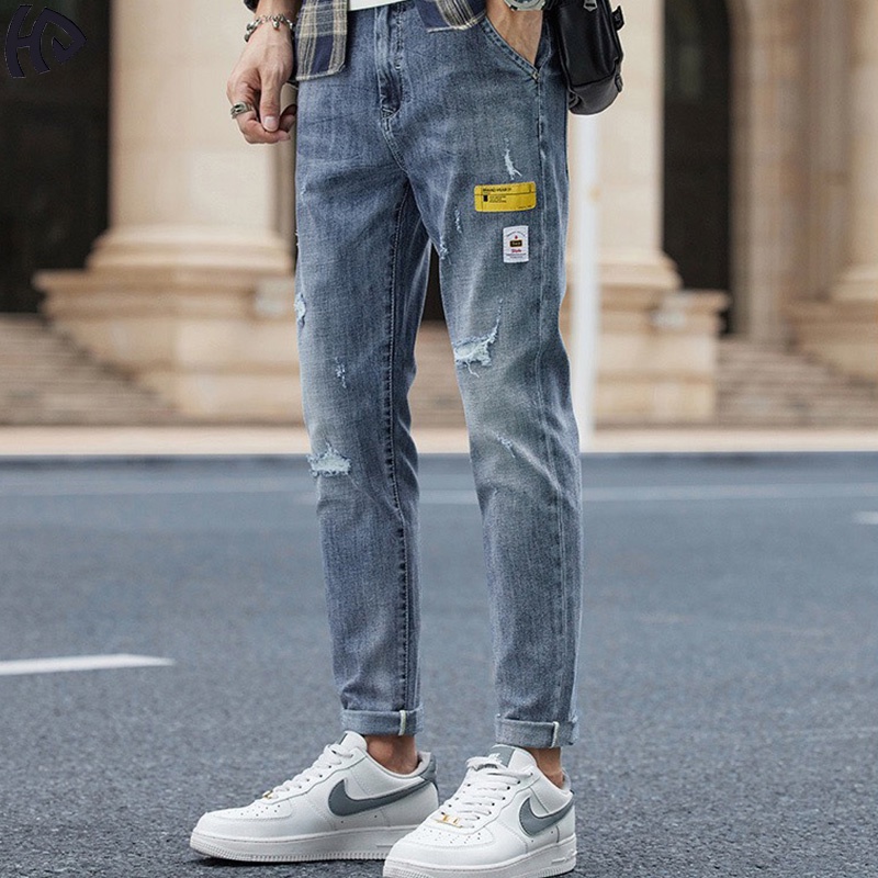 Quần jean nam đẹp thời trang Hpfashion, quần bò nam rách chất jean co giãn nhẹ siêu dày dặn, form cực chuẩn - QJNTCS77
