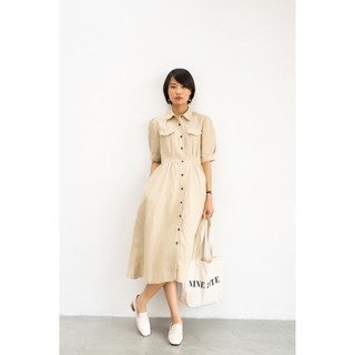 Nine 2 fine - đầm linen dáng dài jade linen dress
